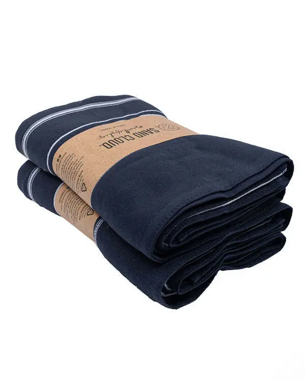 Classic Fringeless XL Bath Bundle 2 Pack - Navy | Sand Cloud
