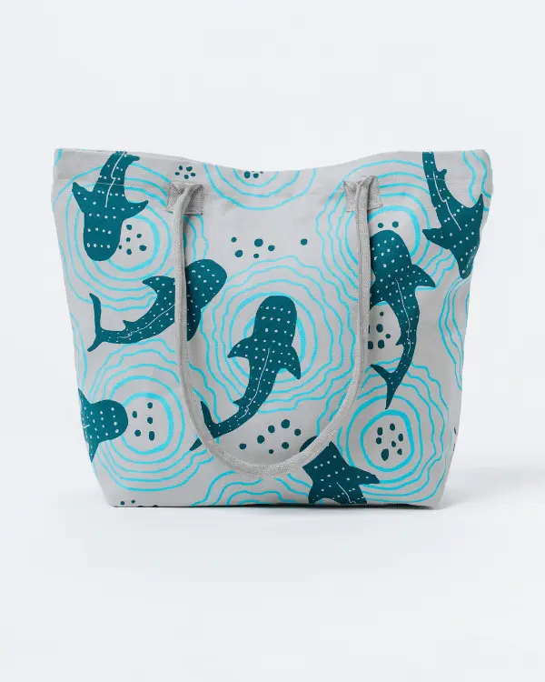 Shark Ripples Beach Tote | Sand Cloud - Image 2