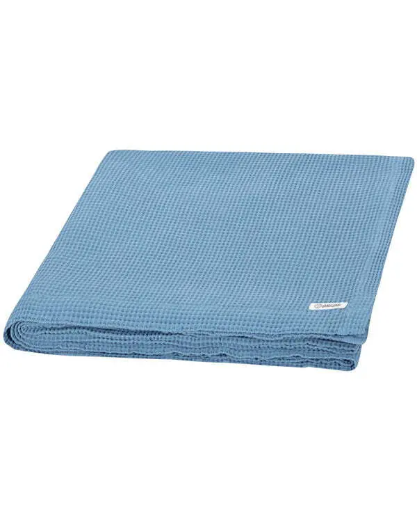 Micro Waffle Shower Curtain - Slate Blue | Sand Cloud - Image 4