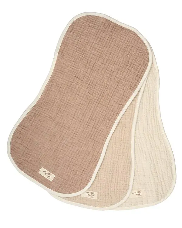 Little Fishies Gauze Burping Cloth Bundle - 3 Pack - Natural / Beige / Warm Taupe | Sand Cloud