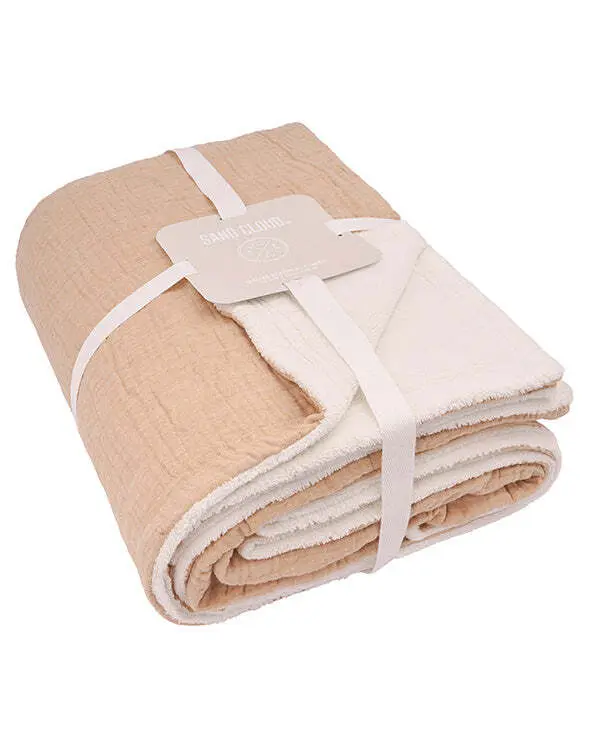 Alternative view of Softy Solid Plush Blanket - Beige | Sand Cloud