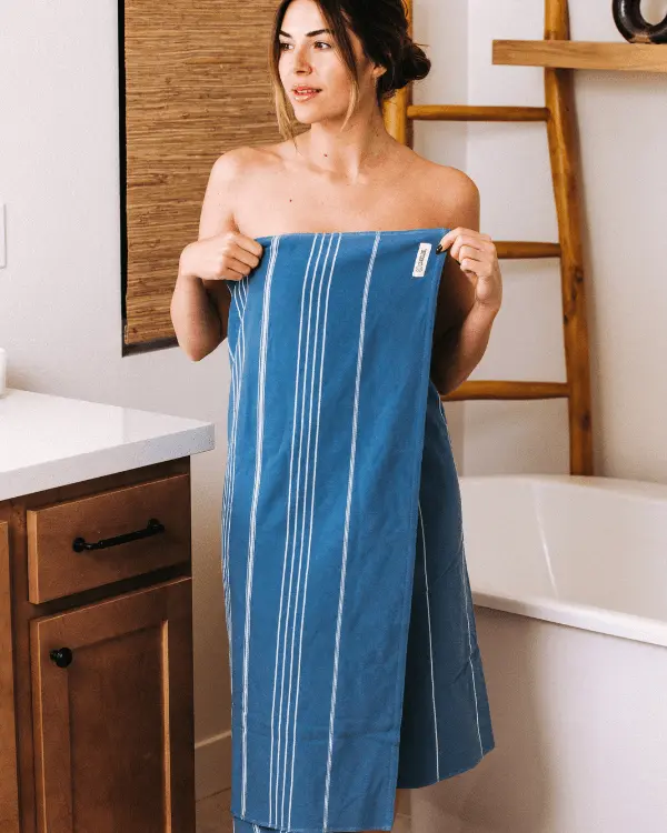 Classic Fringeless XL Bath Bundle - Slate Blue - 2 Pack | Sand Cloud - Image 2