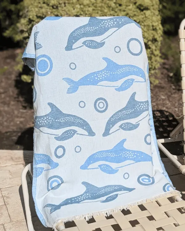 Alternative view of Dolphin Bubbles Kids Towel | Sand Cloud